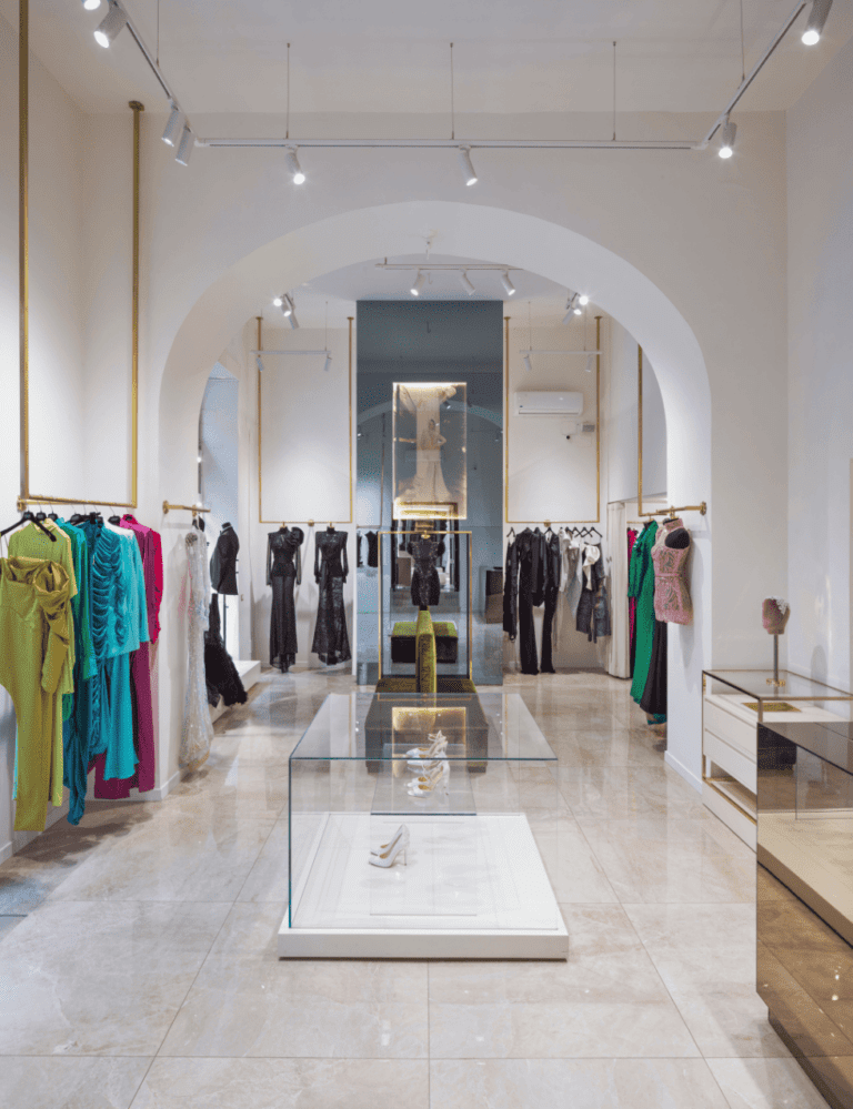Progettazione Atelier Sartoriale Abiti da Cerimonia Lusso Progetto PiùStore